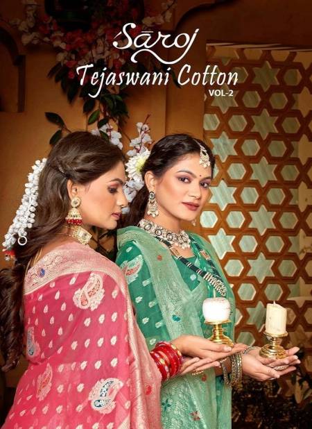 Tejaswani Cotton Vol 2 By Saroj Soft Cotton Weaving Designer Sarees Wholesale Clothing Suppliers In India
